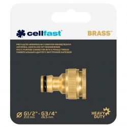 Conector universal de latão, acoplador com rosca fêmea BRONZE - 1/2 "- 3/4" - CELLFAST - 
