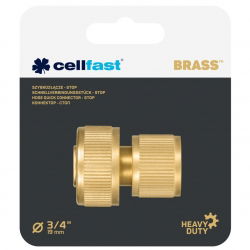 Innesto rapido in ottone, raccordo con fermo - OTTONE - 3/4 "- CELLFAST - 