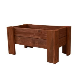 Medinis stačiakampis augalų vazonas - 60 cm x 34 cm - rudas - 