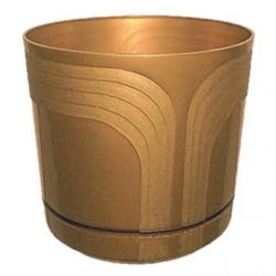 Pote redondo "Korado" - 26 cm - dourado metálico - 