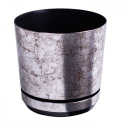 Macetero redondo "Dekor" - 26 cm - plata vintage - 