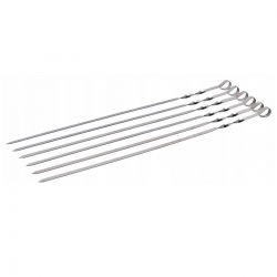 Espetos de aço cromado - 60 cm - 6 unidades - 