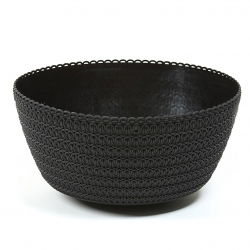 Low, shallow planter bowl - Jersey - 24 cm - black