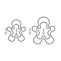 Two-sided cookie cutters - gingerbread men - DELÍCIA - 4 sizes