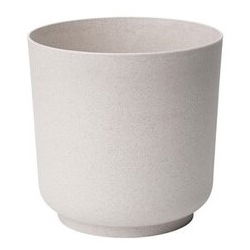 Vaso &quot;Satina Eco&quot; com mistura de madeira - 13 cm - branco - 