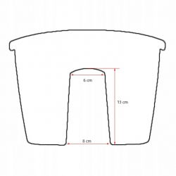 "Crown" railing-mounted balcony box - terracotta-coloured - 24 cm