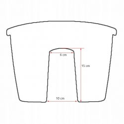 Scatola per parapetti "Lobelia" - 45 cm - rosso mattone - 