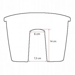 Blumentopf "Ratolla" zur Montage an Geländern und Handläufen - 40 cm - weiß - 