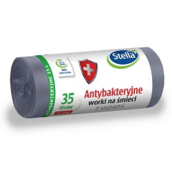 Sacos de lixo cinza ANTIBACTERIANOS - 35 litros - 20 unidades - 