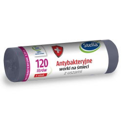 Sacchi spazzatura da legare a maniglia ANTIBATTERICI grigi - 120 litri - 6 pz - 