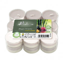 Candele tea light bicolore - magia orientale - 18 pz - 