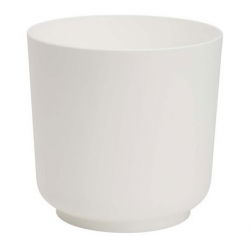Carcasa de maceta redonda &quot;Satina&quot; - 13 cm - blanco - 