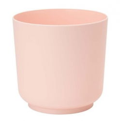 "Satina" round pot casing - 15 cm - nude beige