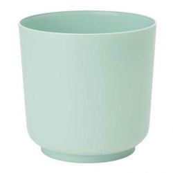 "Satina" round pot casing - 15 cm - powdery mint green