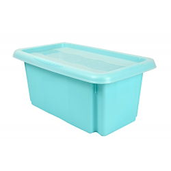 Boîte empilable "Emil et Emilia" avec couvercle - 7 litres - bleu aqueux - 