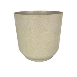 Bloempot &quot;Satina Eco&quot; met houtmengsel - 17 cm - platina - 