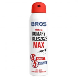 Myg- og flådafvisende spray MAX (forbedret beskyttelse) - BROS - 90 ml - 