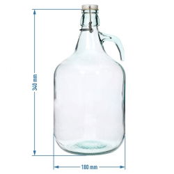 Dama carboy, demijohn s vyklápěcím zámkem - 5 litrů - 