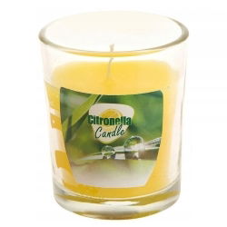 Свещ против комари - Citronella - стъклена обвивка - 