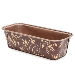 Matriță pentru tort de hârtie dreptunghiulară „Plumpy” - 19,9 x 7,3 x 6,2 cm - maro cu o amprentă - 6 buc - 
