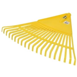 Rastrello foglia plastica giallo - manico venduto separatamente - 