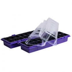 Mini estufa roxa de 47 x 15 cm com 18 vasos + um GRÁTIS - 