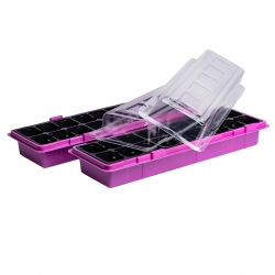 Mini-estufa rosa de 47 x 15 cm com 18 vasos + um GRÁTIS - 