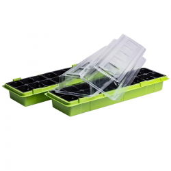 Mini-estufa verde de 47 x 15 cm com 18 vasos + um GRÁTIS - 