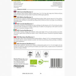 BIO - Carrot "Berlikumer" - certified organic seeds - 4250 seeds