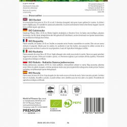 BIO Rucula - Anual de rápido crecimiento con hojas aromáticas y picantes - Semillas frescas