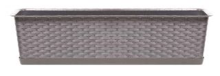"Ratolla" balkongkasse med brett - 39 cm - mokka-brun - 
