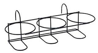 Cesto triplo "Ibiza" in metallo + set di tre contenitori rotondi per vasi - 16 cm - mirtillo-viola - 