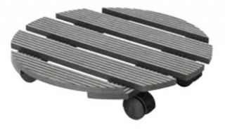 Carrito para plantas, carro de jardinería para macetas grandes y jardineras - redondo - 30 cm - gris grafito - 