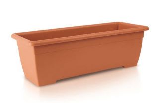 Rectangular balcony box - Terra - 50 cm - Terracotta