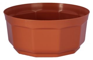 Octagonal pot-bowl - 20 cm - terracotta-coloured