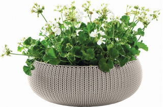 "Cozies" shallow, low plant pot - bowl - ø 54 cm - sand-beige