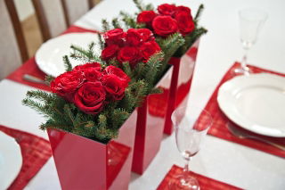 "Finezja" square tall planter with an insert - 14 cm - red