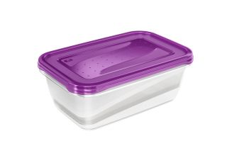 Juego de 2 recipientes rectangulares para guardar alimentos - Fredo Fresh - 3,3 litros - ciruela oscura - 