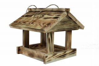 Classic hanging bird feeder - charred wood