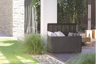 Truhe für Garten, Balkon oder Terrasse - "Boxe Board" - 290 Liter - umber - 