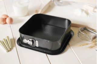 Molde desmontable cuadrado antiadherente - negro - 24 x 24 cm - perfecto para tartas, tortas y otros pasteles - 