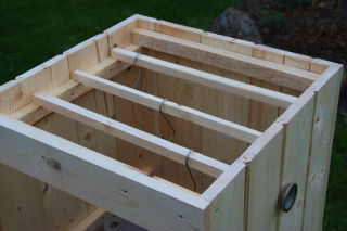 Wooden garden smoker - 50 x 50 x 50 cm - raw wood - SMOKING  KIT