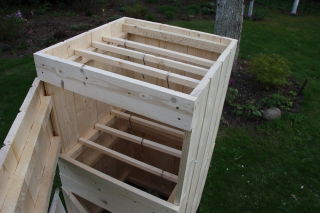 Ahumador de jardín de madera - dos cámaras - 50 x 50 x 100 cm - madera en bruto - KIT DE FUMAR - 