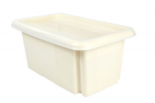 Boîte empilable "Emil and Emilia" avec couvercle - 7 litres - crème café / beige - 