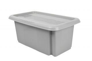 Caja apilable con tapa "Emil and Emilia" - 30 litros - gris ciudad - 