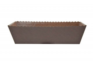 "Easy Bake" rectangular paper baking mould - 20.2 x 6.8 x 6.2 cm - brown