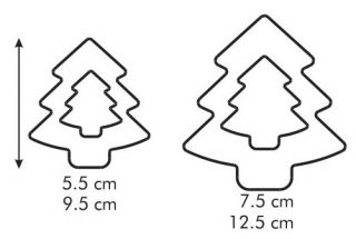 Two-sided cookie cutters - Christmas trees - DELÍCIA - 4 sizes