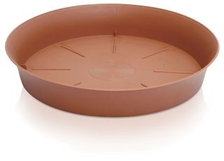 Sottovaso tondo "Plastica" - 9,8 cm - color terracotta - 