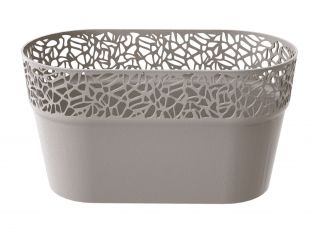 レース付きの長い植木鉢-27,5 x 14,5 cm-Naturo-Mocca - 