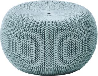 Pouf blu in maglia - ideale per giardini e terrazze - 